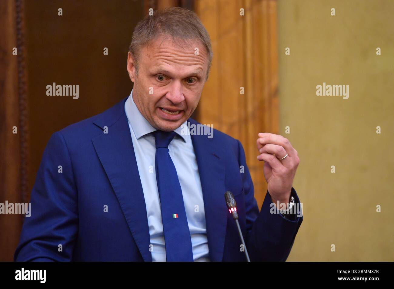 Rom, Italien. 29. August 2023. Der Minister für Landwirtschaft, Ernährungssouveränität und Forsten Francesco Lollobrigida von der Regierung Meloni Credit: Independent Photo Agency/Alamy Live News Stockfoto