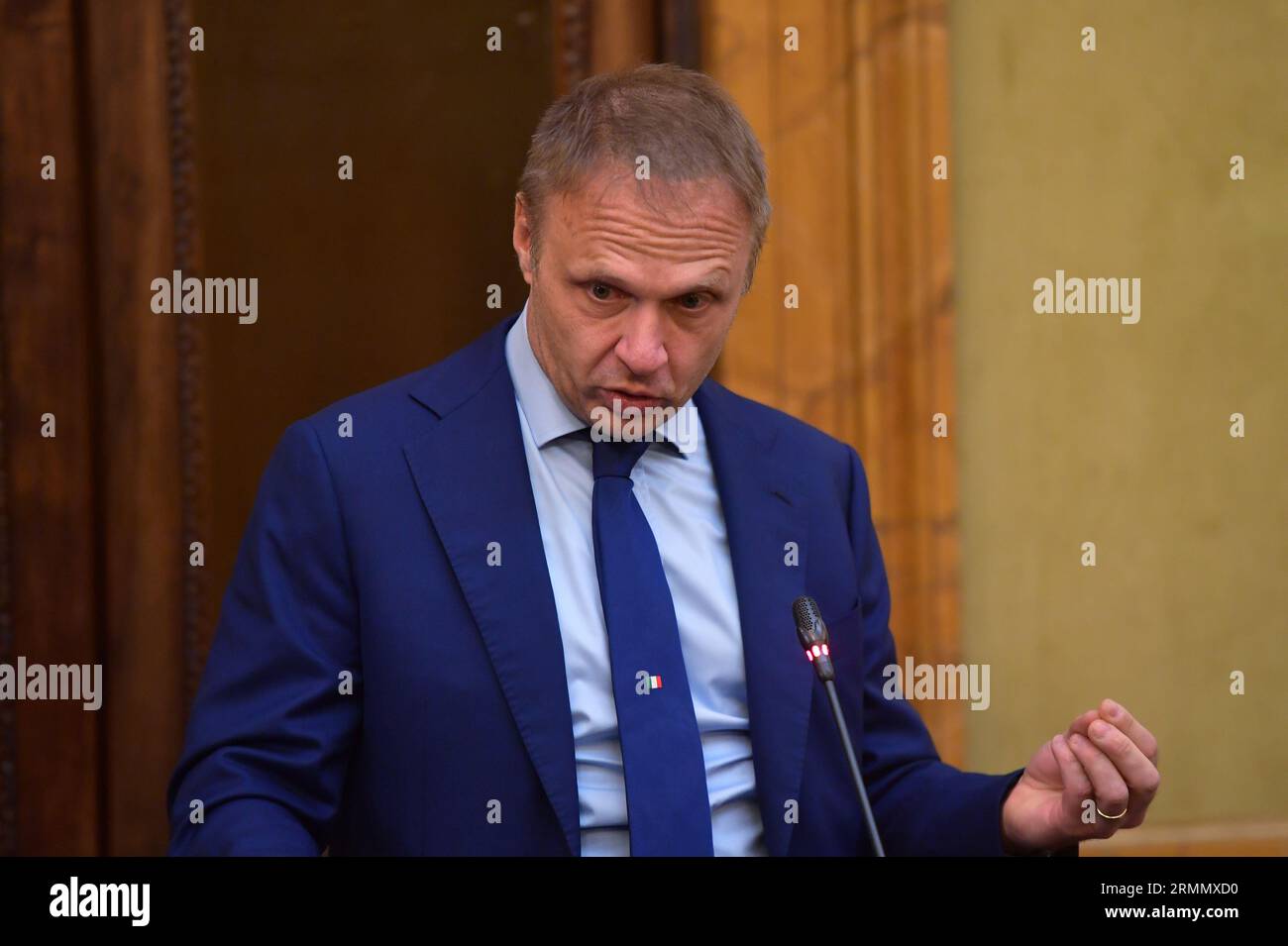 Rom, Italien. 29. August 2023. Der Minister für Landwirtschaft, Ernährungssouveränität und Forsten Francesco Lollobrigida von der Regierung Meloni Credit: Independent Photo Agency/Alamy Live News Stockfoto