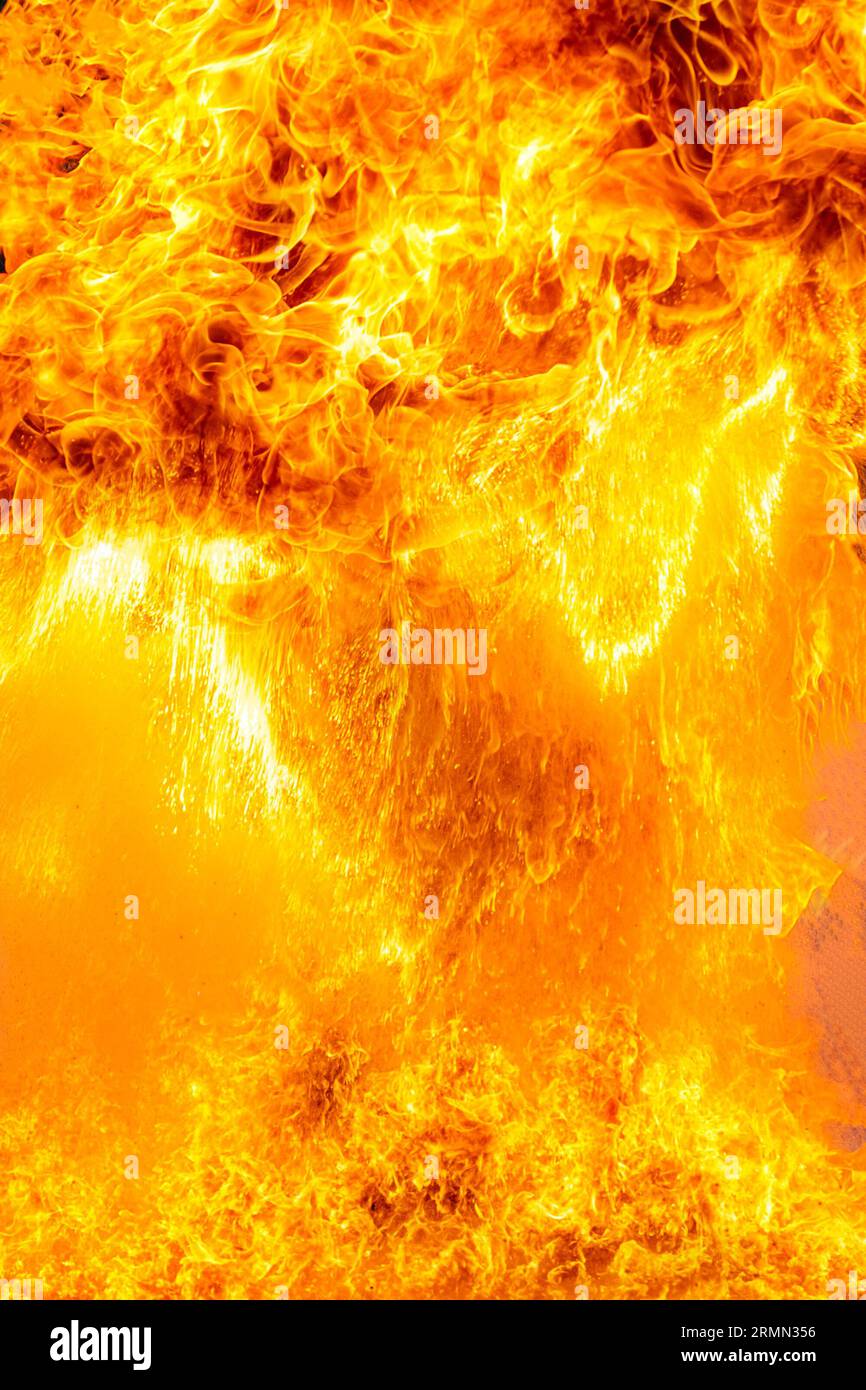 Flaming Fire Flammen Hintergrundstruktur Stockfoto