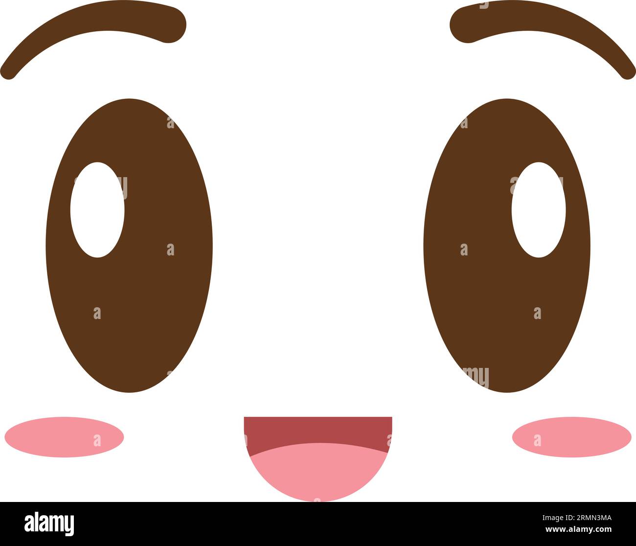Isolierter niedlicher Happy Facial Expression Vector Stock Vektor