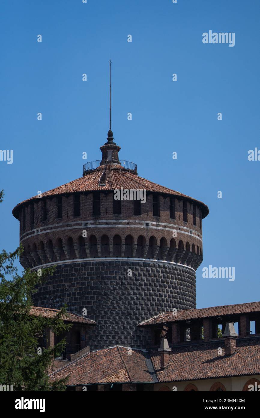 Mailand, Galerie vittorio Emanuele II, leonardo da vinci, castello sforzesco, giuseppe garibaldi e duomo di milano Stockfoto