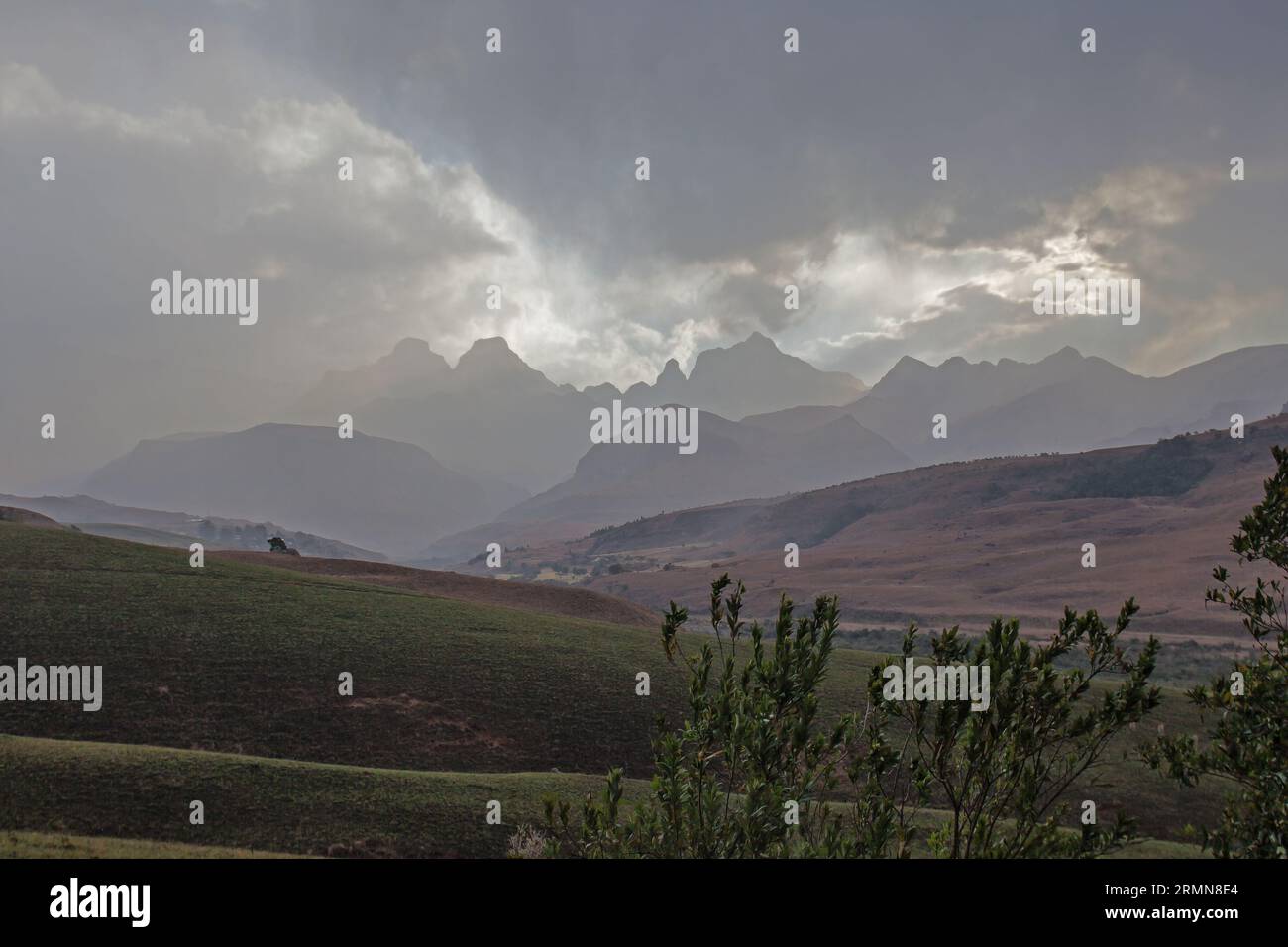 Stürmischer Drakensberg Nachmittag 15724 Stockfoto