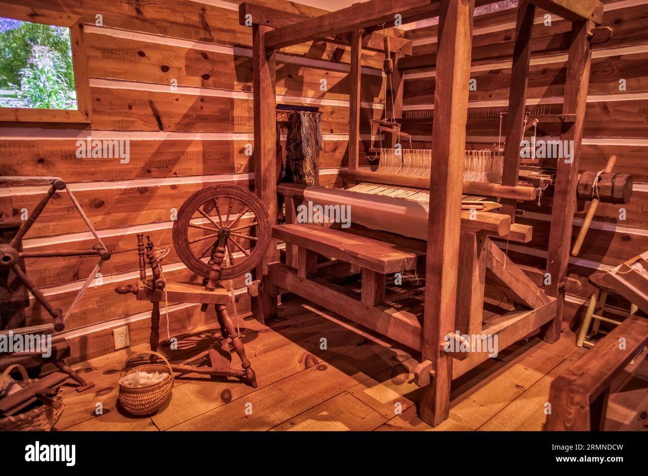 Das Spinnrad des Bartow History Museum Stockfoto