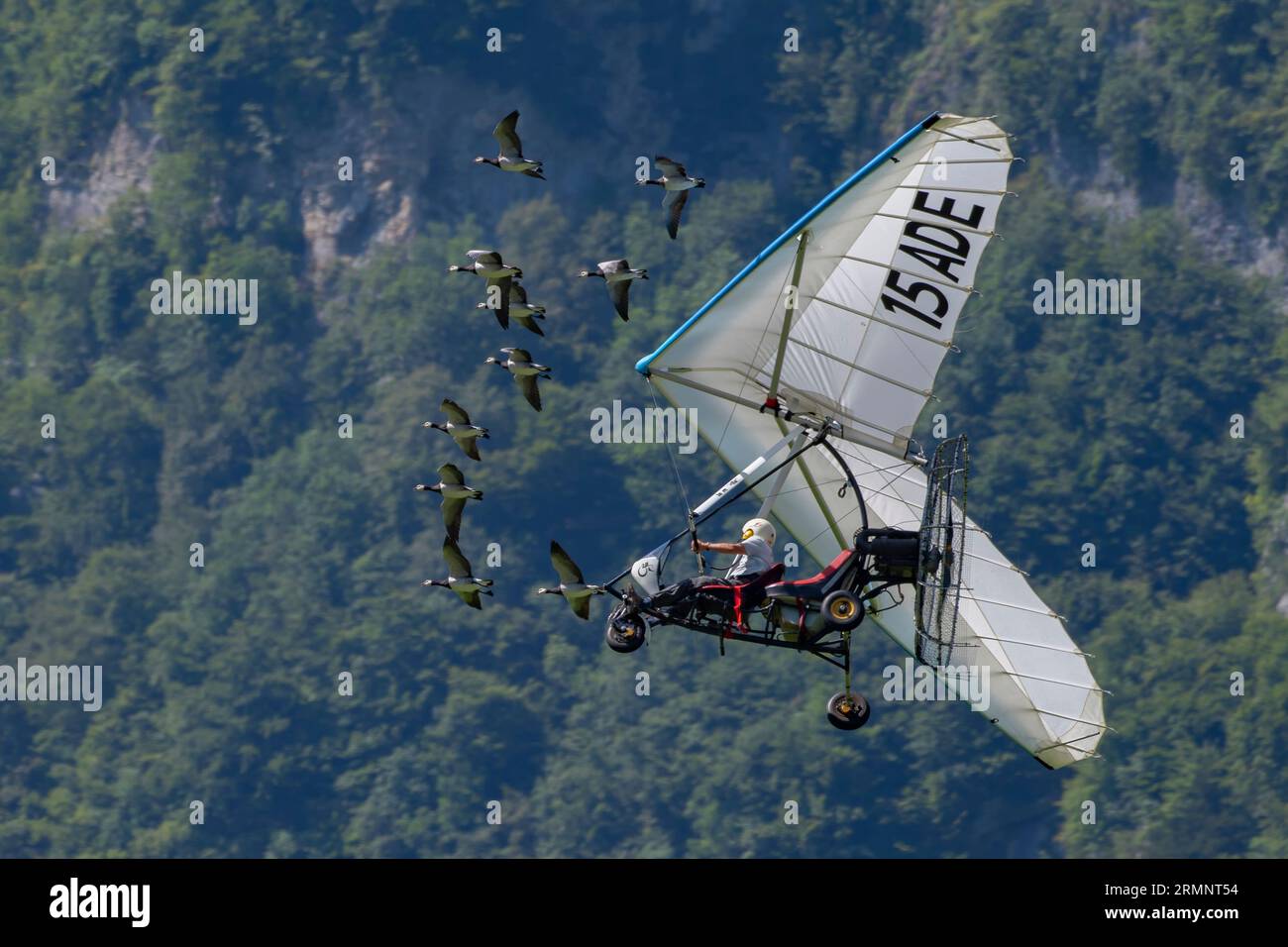 Voler avec Les Oiseaux auf der Zigairmeet Air Show 2023 in Mollis, Schweiz Stockfoto