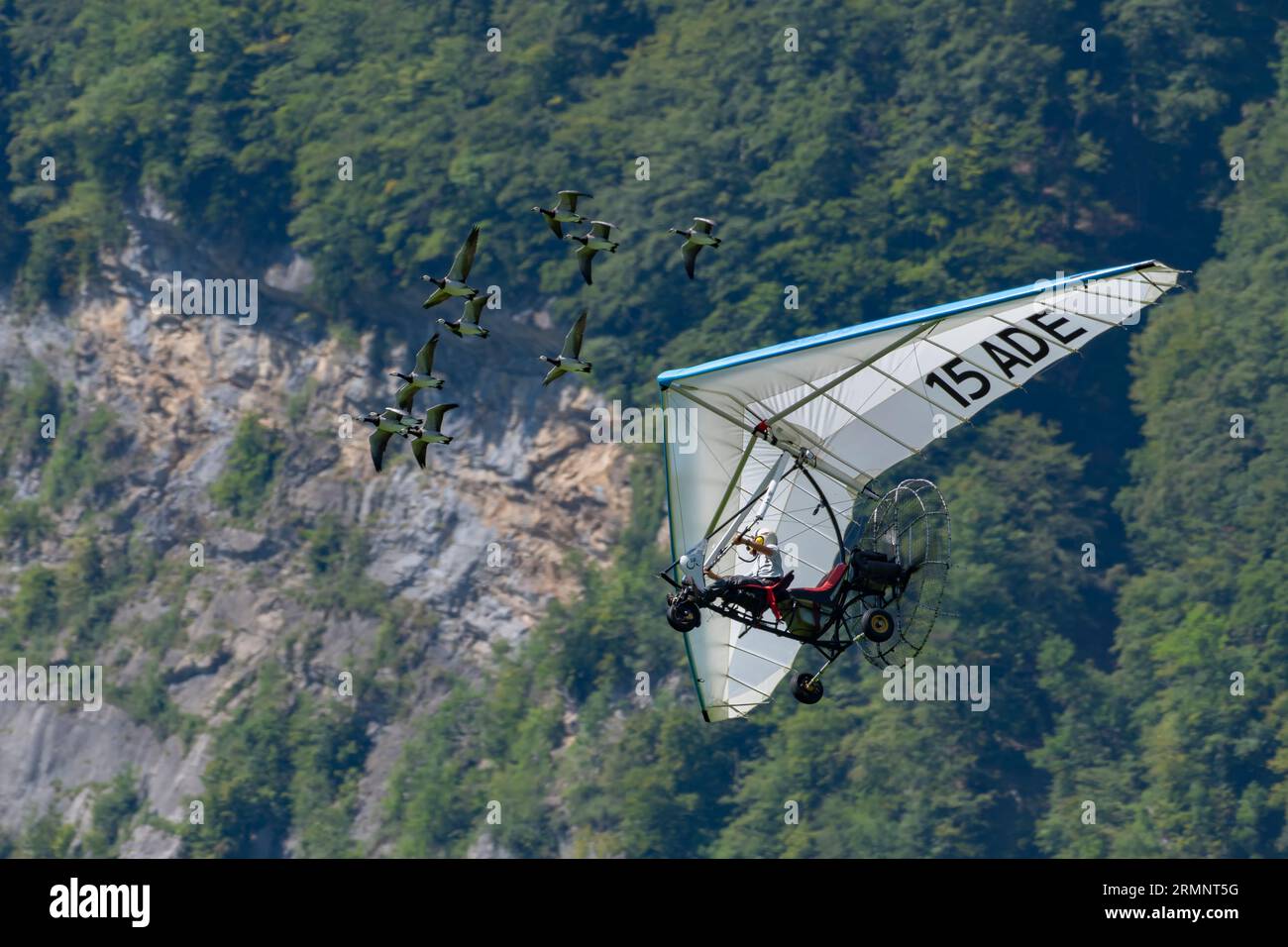 Voler avec Les Oiseaux auf der Zigairmeet Air Show 2023 in Mollis, Schweiz Stockfoto