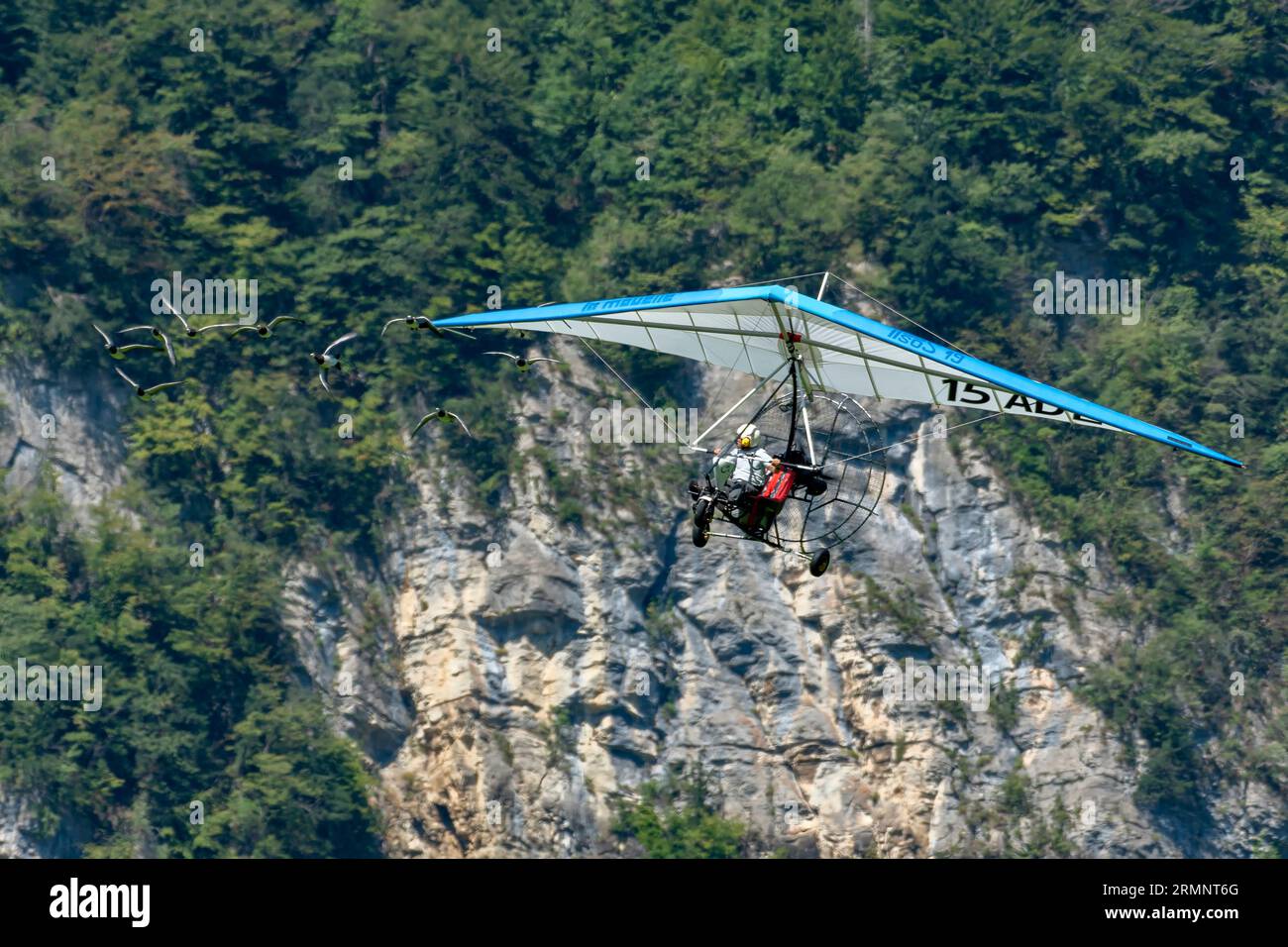 Voler avec Les Oiseaux auf der Zigairmeet Air Show 2023 in Mollis, Schweiz Stockfoto