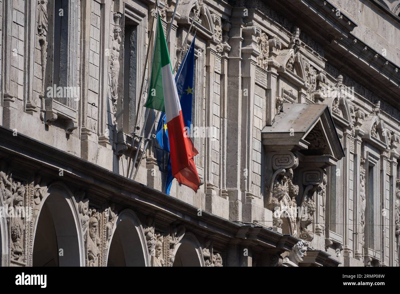 Mailand, Galerie vittorio Emanuele II, leonardo da vinci, castello sforzesco, giuseppe garibaldi e duomo di milano Stockfoto