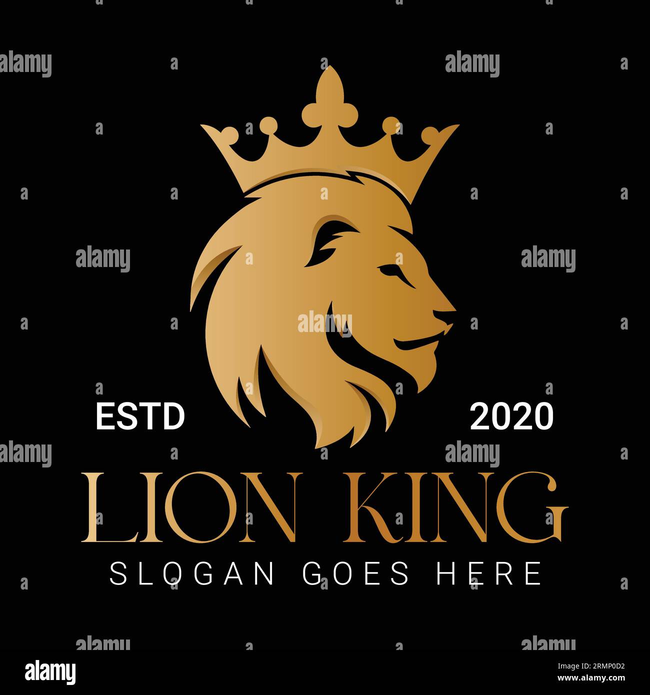 Luxuriöses Crown King Logo Design Royal King Queen Logo Stock Vektor