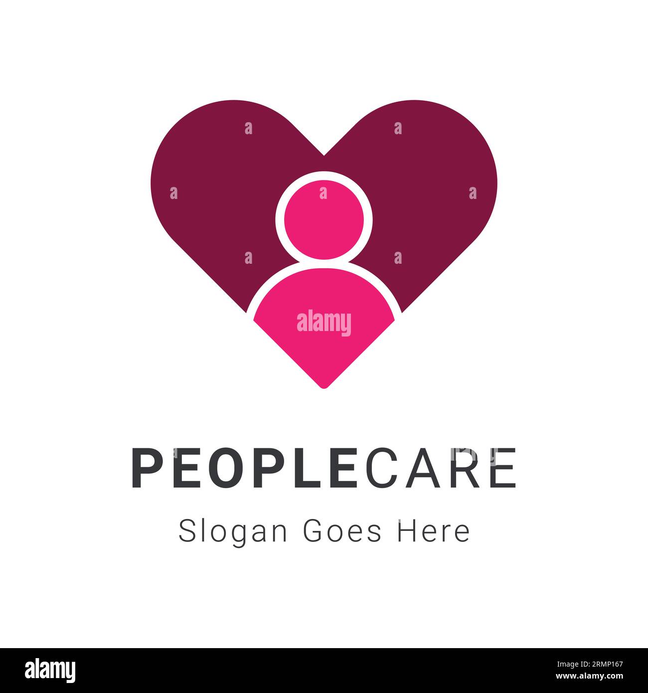 People Care Logo Design People With Heart Logotype Charity Spenden Stock Vektor