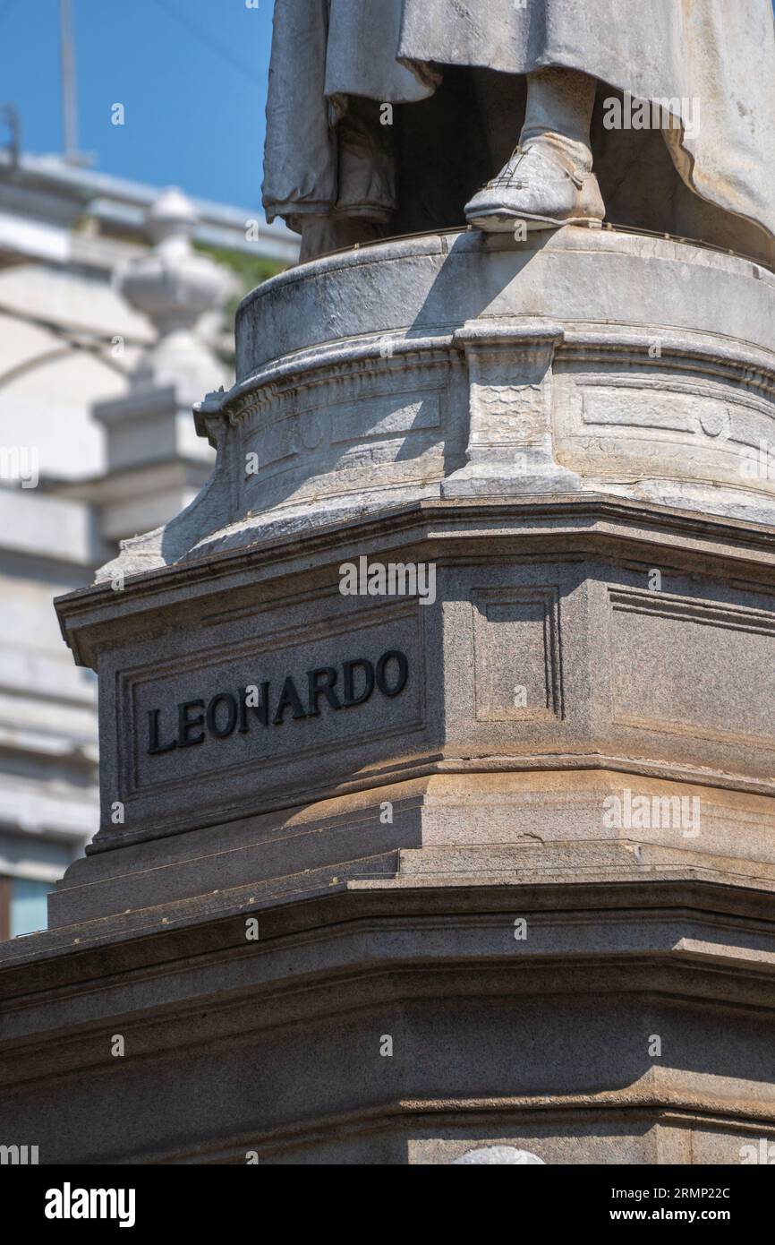 Mailand, Galerie vittorio Emanuele II, leonardo da vinci, castello sforzesco, giuseppe garibaldi e duomo di milano Stockfoto