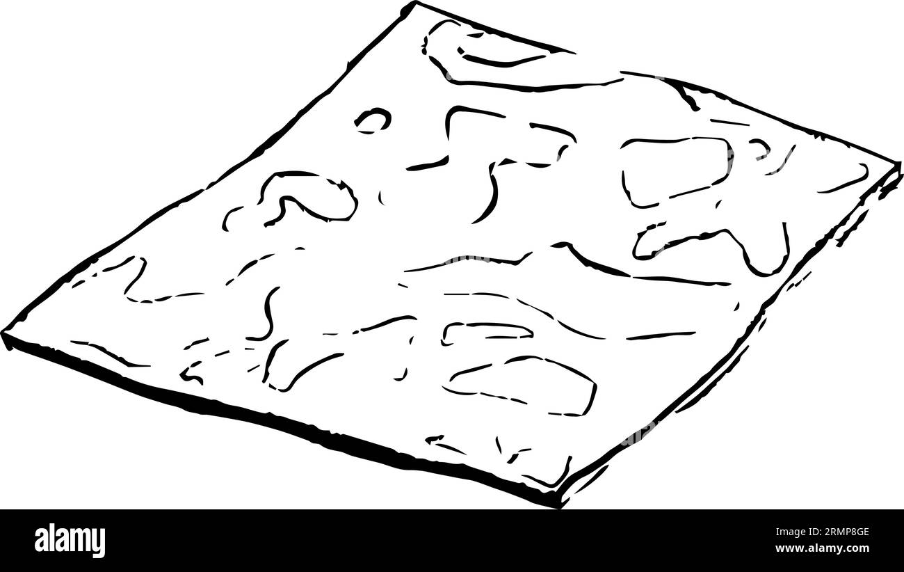 Vector Slice colby Jack Cheese, Milchprodukt. Köstliches Essen handgezeichnete Illustration isoliert auf weißem Hintergrund. Perfekt für Menü, Rezept Stock Vektor
