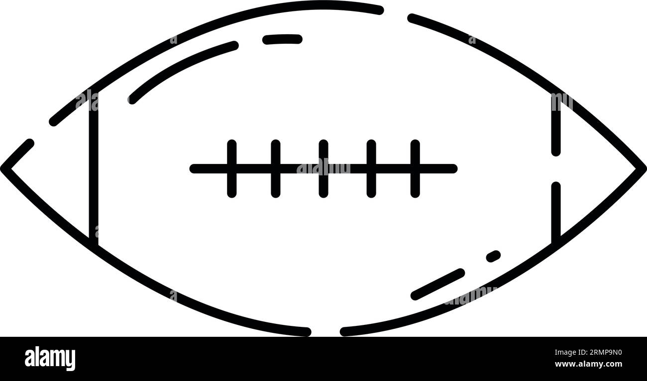 Isoliertes flaches Rugby-Ball-Spielzeug Sketchsymbol Vektor Stock Vektor