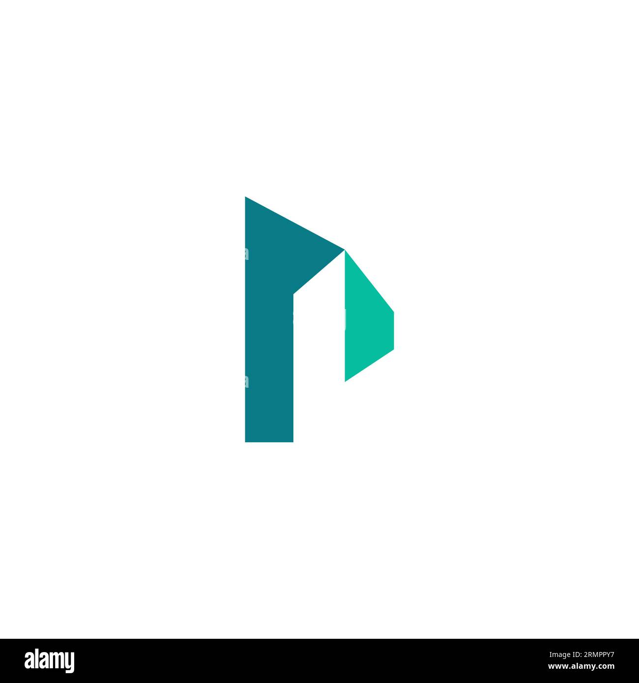 Logo-Design des Gebäudes „Buchstabe P“. P-Town-Logo Stock Vektor