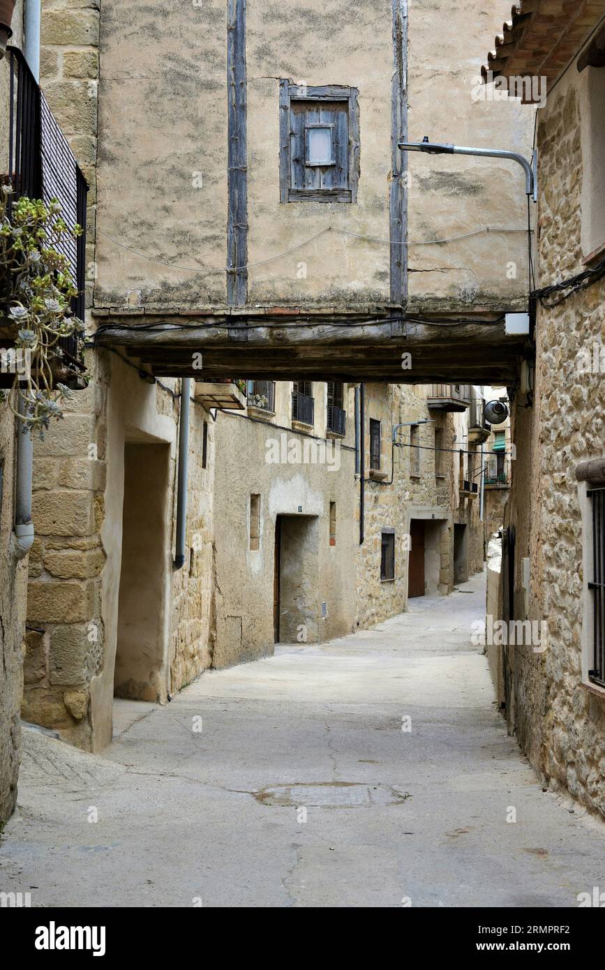 Historisches Zentrum von Horta de Sant Joan in der Region Terra Alta, Provinz Tarragona, Katalonien, Spanien Stockfoto