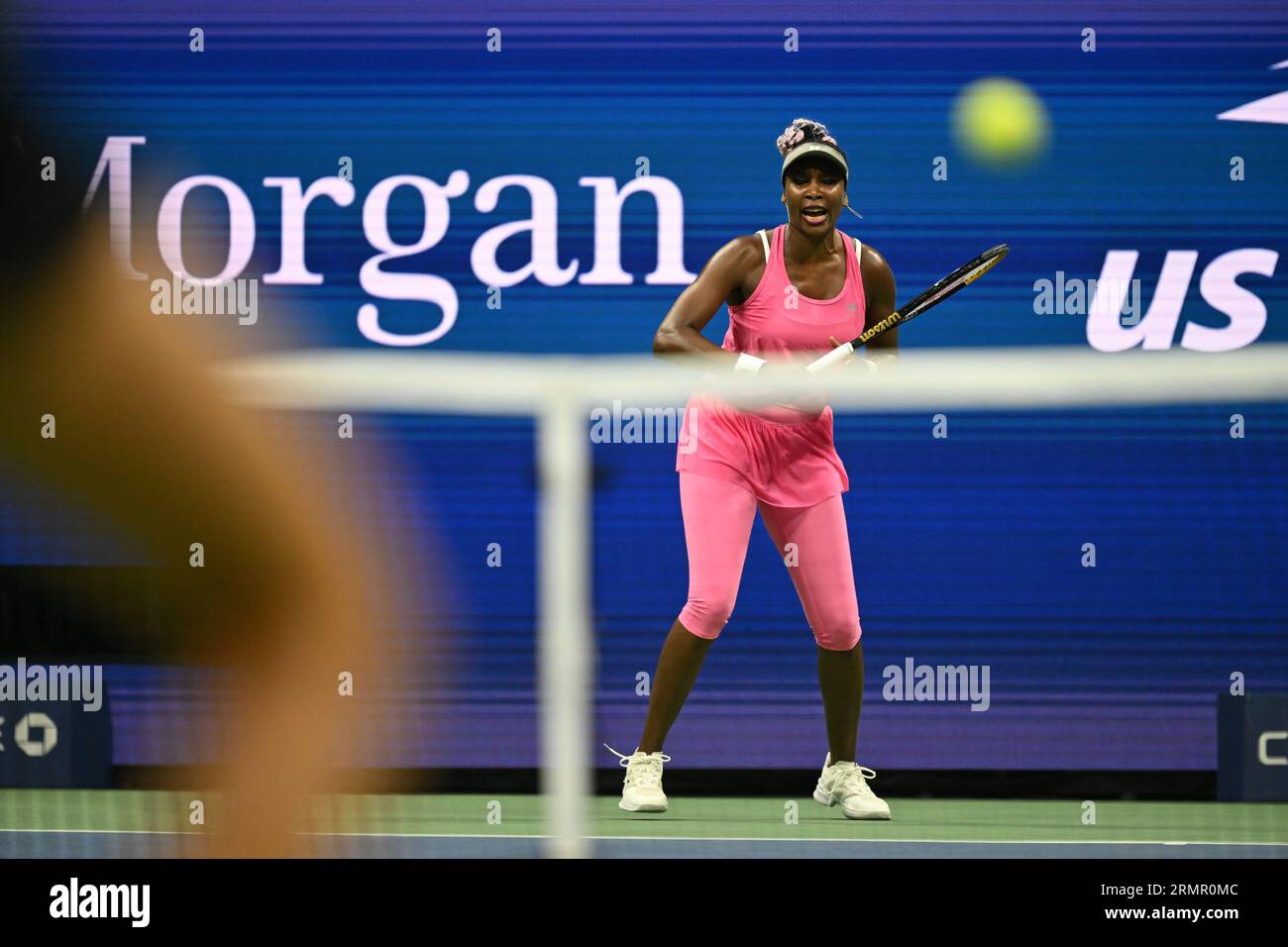 New York, Usa. 29. August 2023. Die amerikanische Venus Williams wurde während eines Tennisspiels zwischen den Belgiern Minnen und American Williams in der ersten Runde der Women's Singles beim US Open Grand Slam Tennis-Turnier 2023 in New York City, USA, am Dienstag, den 29. August 2023, in Aktion gezeigt. BELGA FOTO TONY BEHAR Credit: Belga News Agency/Alamy Live News Stockfoto