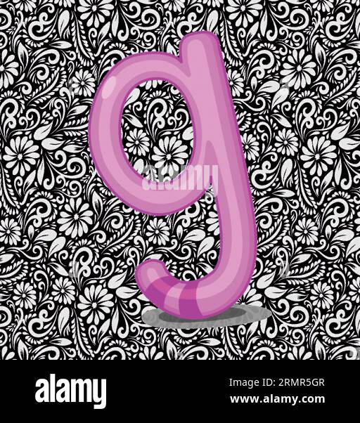 Alphabet Kleinbuchstabe G , Alphabet Letter Design, Alphabet Letter Illustration, Letzte Kunst, Schrift Illustration, Alphabetvektor, Schriftartvektor Stock Vektor