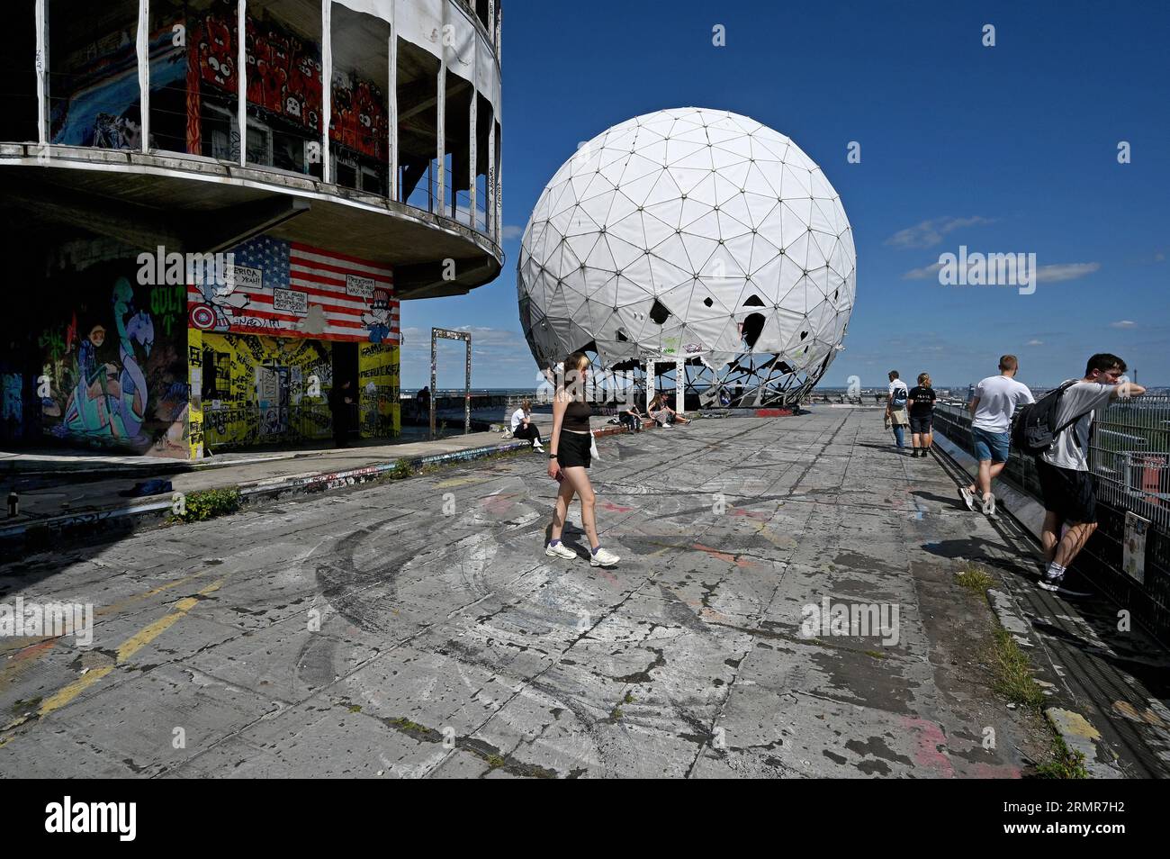 Ehemalige US-Abhörgebäude auf dem Teufelsberg in Grunewald Berlin Stockfoto