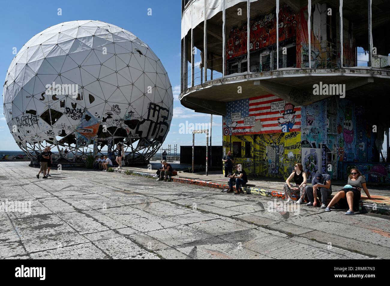 Ehemalige US-Abhörgebäude auf dem Teufelsberg in Grunewald Berlin Stockfoto