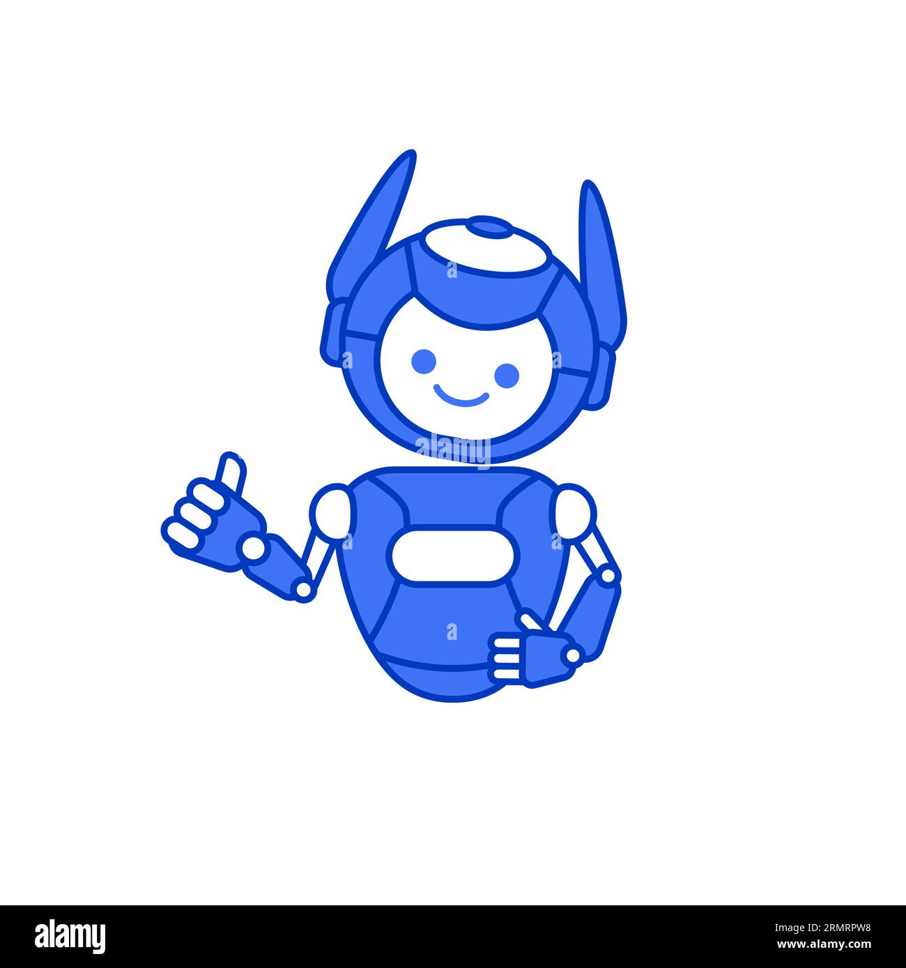 Roboterfigur mit Daumen nach oben Vektorillustration Stock Vektor
