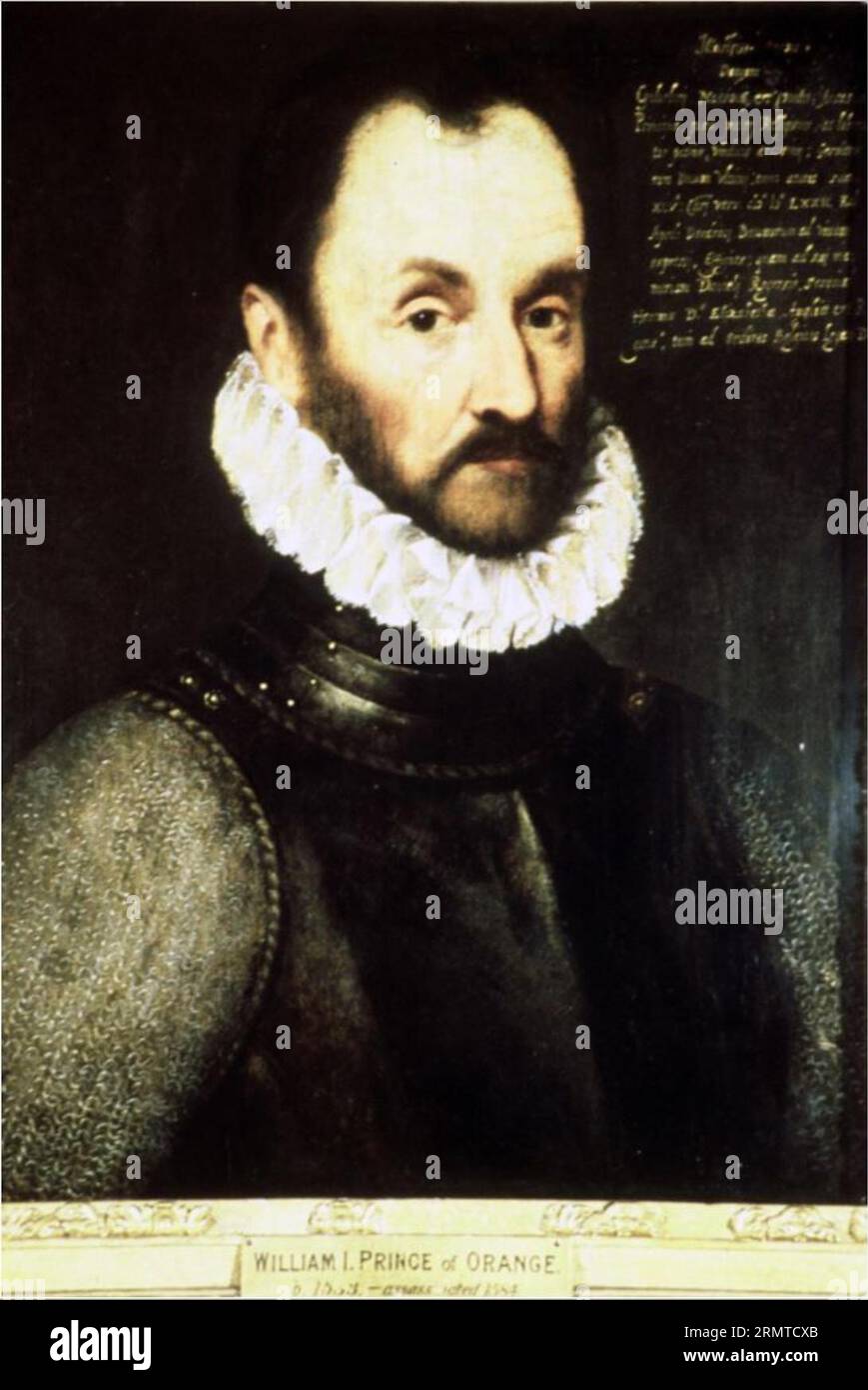 Porträt von Prinz Wilhelm I. von Orange um 1578 von Marcus Gheeraerts dem Älteren Stockfoto