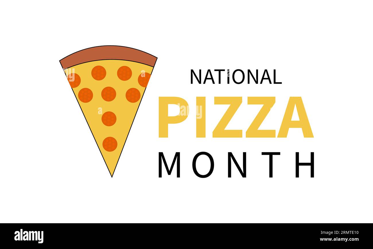 Der National Pizza Month feiert kulinarische Genüsse, Geschmacksvielfalt und die Freude am Teilen. Vorlage Für Vektorillustration. Stock Vektor