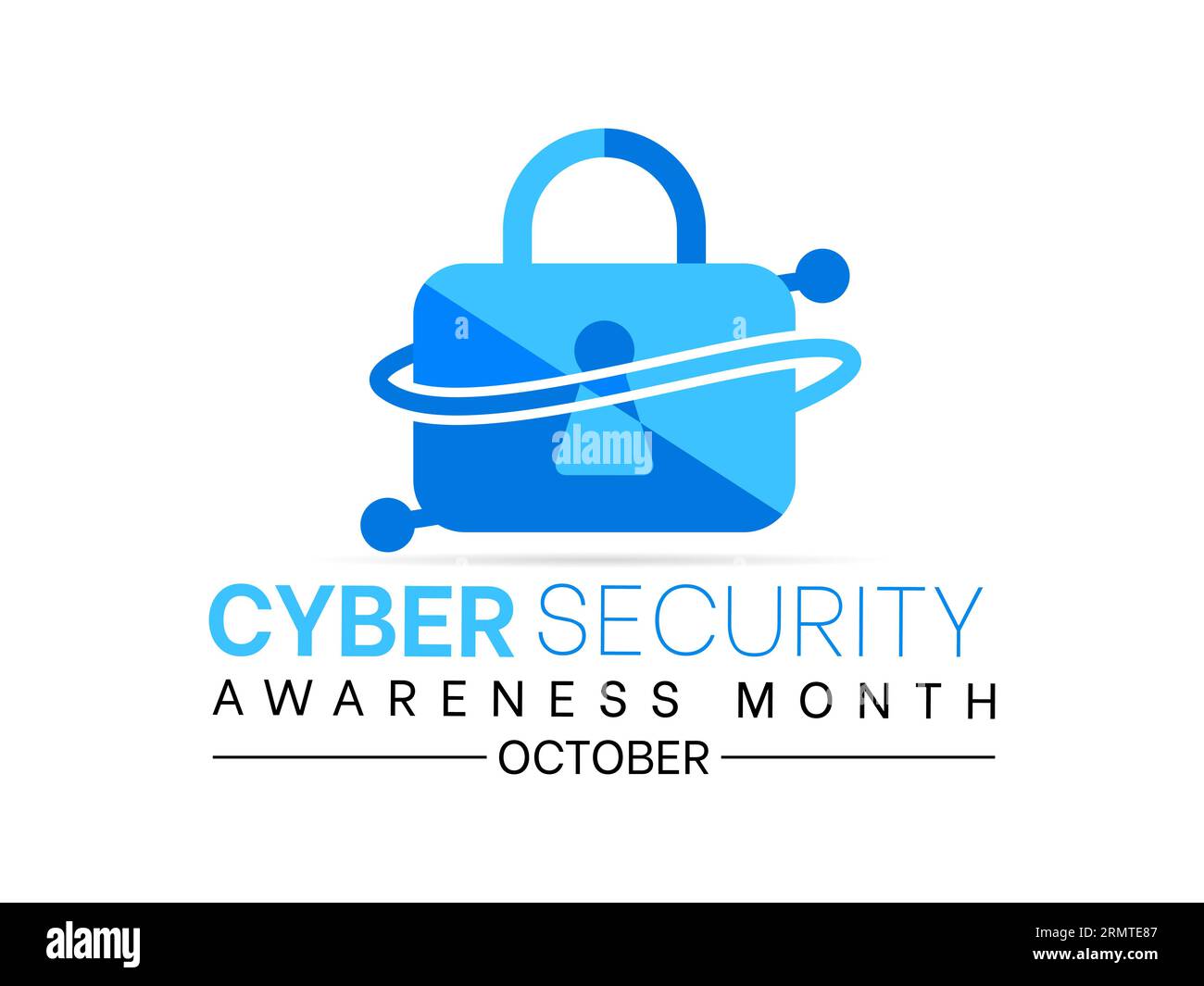 National Cyber Security Awareness Month erhöht Vigilance und Wissen, um Einzelpersonen und Organisationen im digitalen Zeitalter zu schützen. Befähigungsziffer Stock Vektor