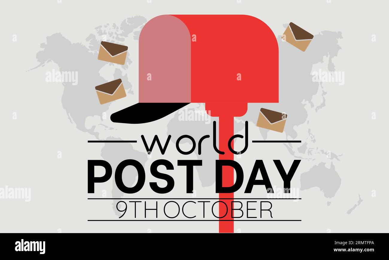 Der Weltposttag feiert die zeitlose Kunst der Kommunikation und die globale Reichweite der Postverbindungen. Vorlage Für Vektorillustration. Stock Vektor