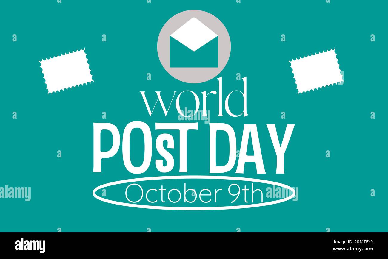 Der Weltposttag feiert die zeitlose Kunst der Kommunikation und die globale Reichweite der Postverbindungen. Vorlage Für Vektorillustration. Stock Vektor