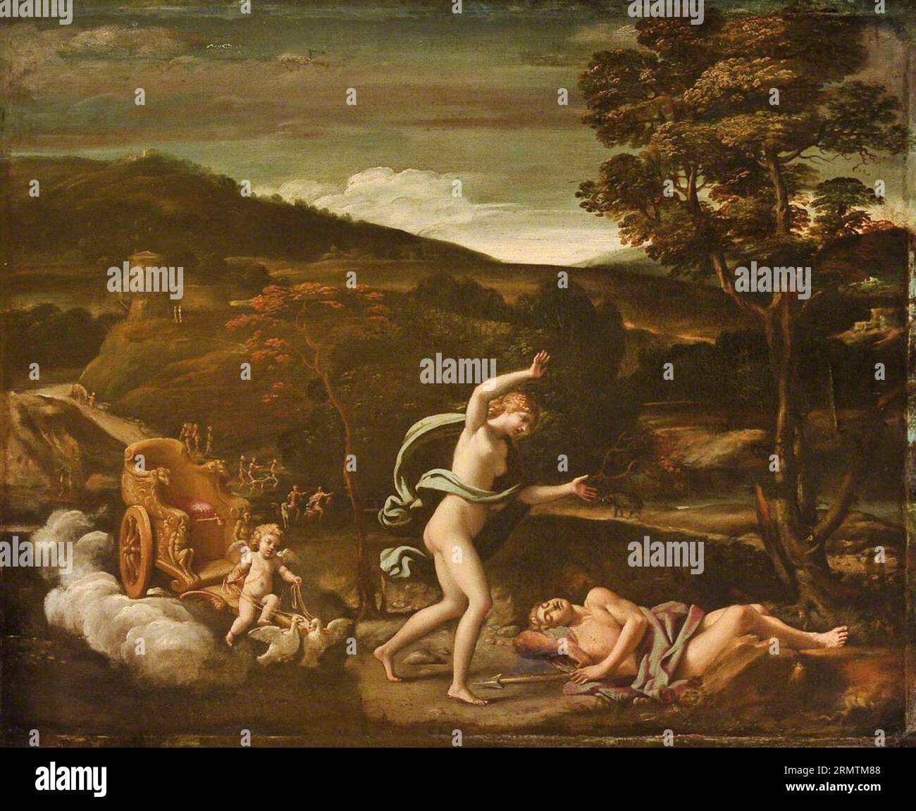 Venus beklagt den Tod von Adonis zwischen 1603 und 1618 durch Antonio Marziale Carracci Stockfoto
