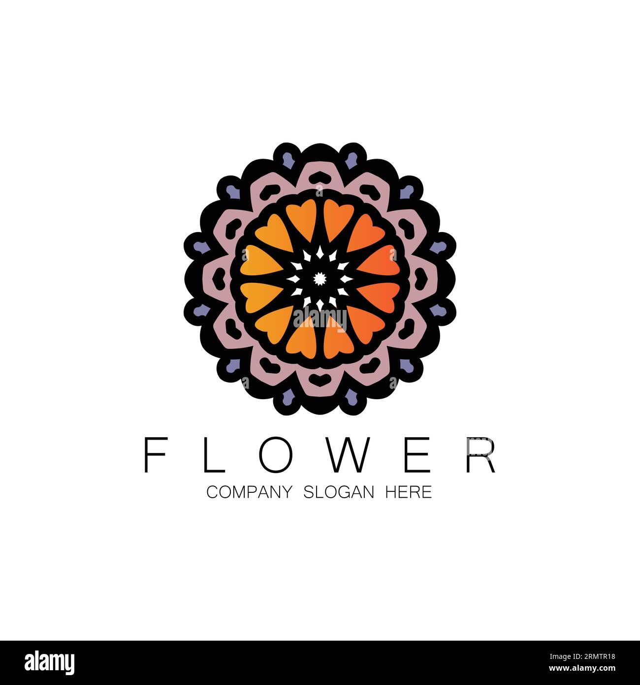 Florales Logo-Design, Mandala Art Vector, Für Firmenmarke, Banneraufkleber Oder Produkt Stock Vektor