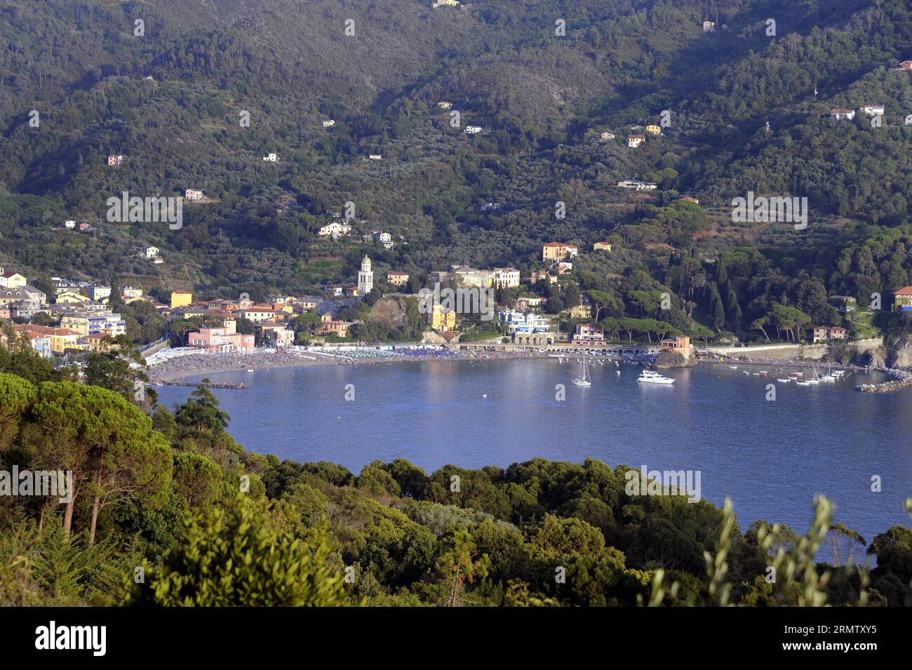 Ligurien (Italien), Blick auf das Dorf Levanto Stockfoto