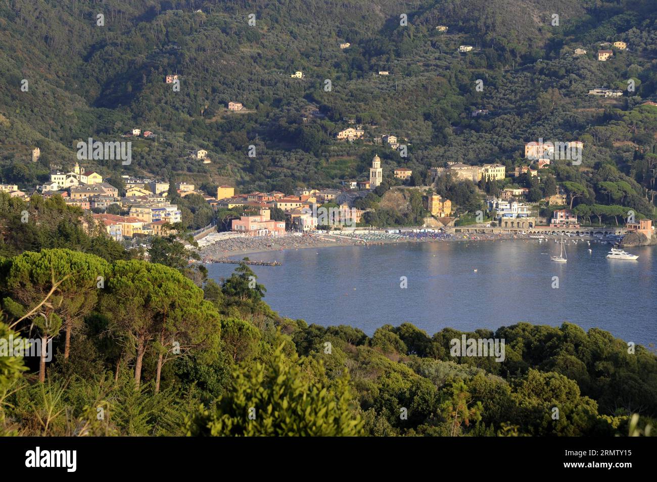 Ligurien (Italien), Blick auf das Dorf Levanto Stockfoto