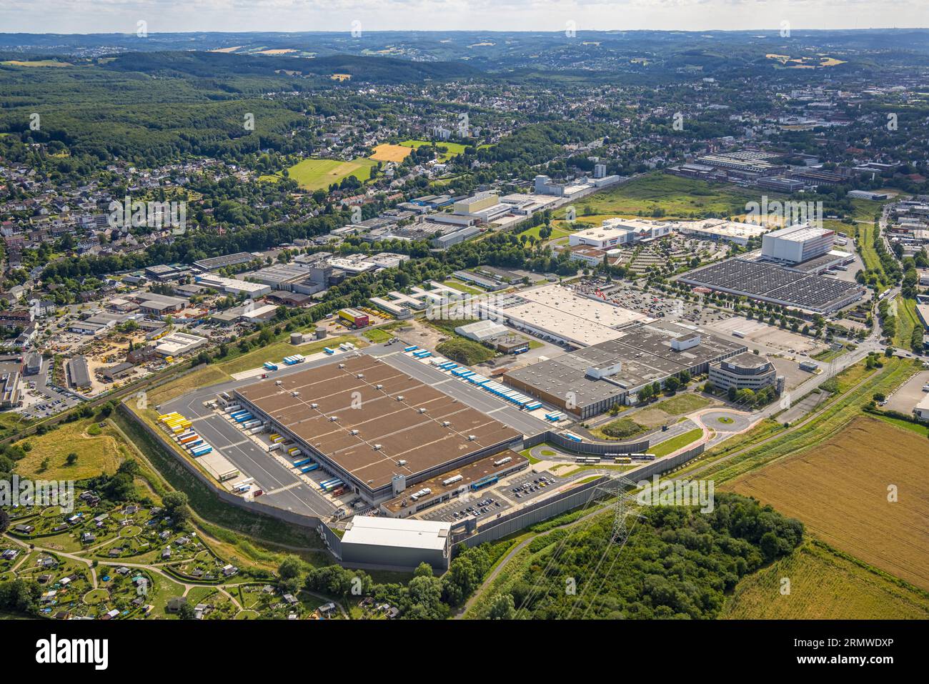 Luftaufnahme, Amazon Vertriebszentrum, Industriepark Brauckstraße, Rüdinghausen, Witten, Ruhrgebiet, Nordrhein-Westfalen, Deutschland, DE, Europa, C Stockfoto