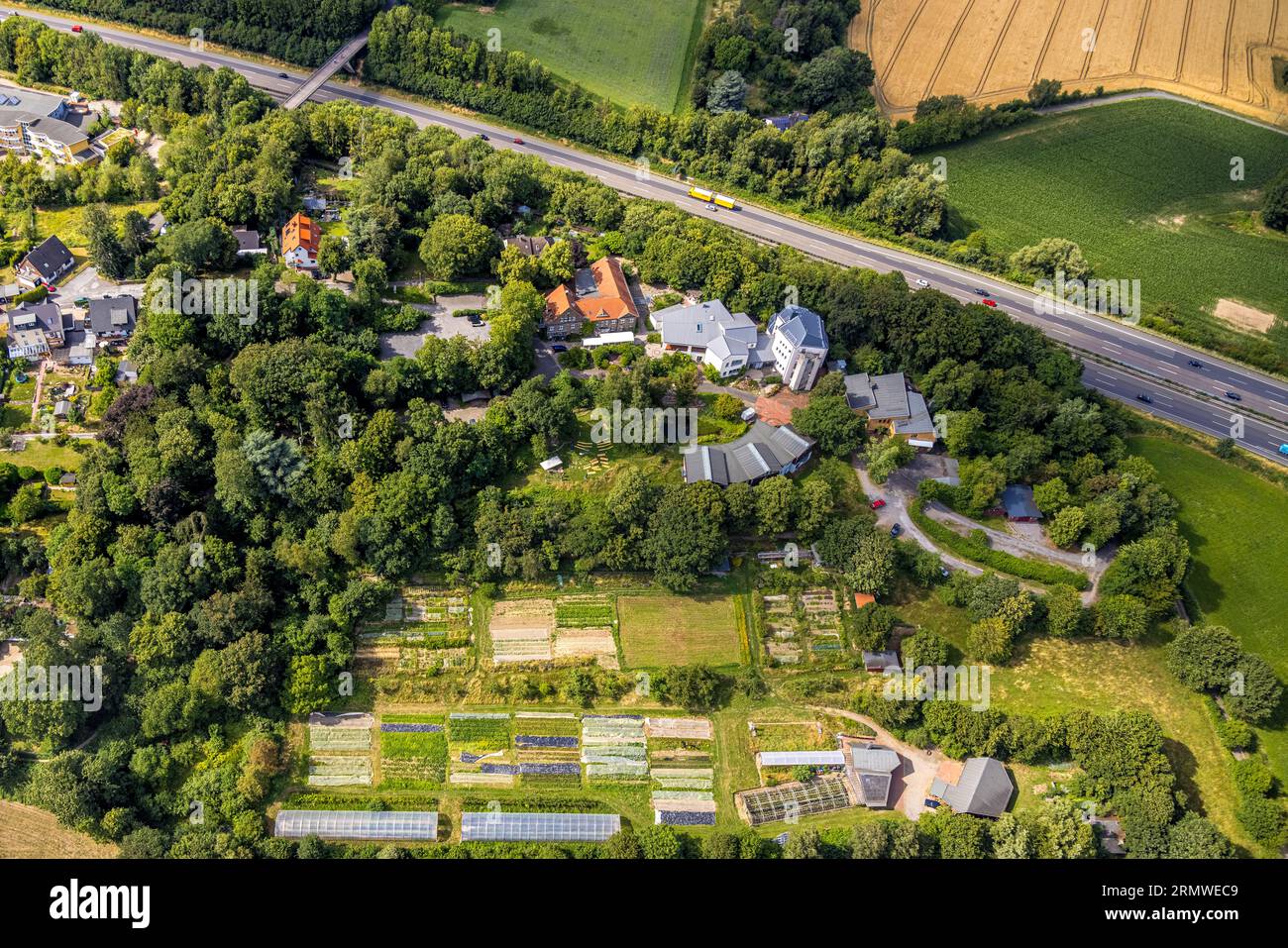 Luftaufnahme, Waldorfinstitut, Annen, Witten, Ruhrgebiet, Nordrhein-Westfalen, Deutschland, Bildung, Bildungseinrichtung, DE, Europa, Lehre In Stockfoto