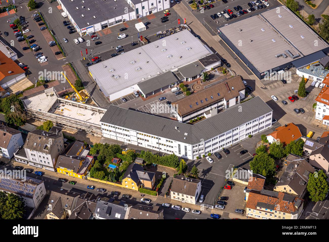 Luftaufnahme, Stadt Witten - Technisches Rathaus, Annenstraße, Wickmanngelände Baustelle, Annen, Witten, Ruhrgebiet, Nordrhein-Westfalen, G Stockfoto