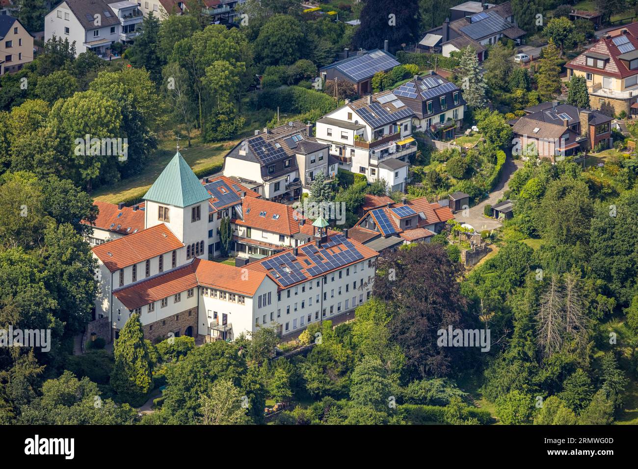 Luftaufnahme, Kloster der Karmelitinnen, Witten, Ruhrgebiet, Nordrhein-Westfalen, Deutschland, DE, Europa, Kloster, Luftfotografie, Ort, Overvi Stockfoto