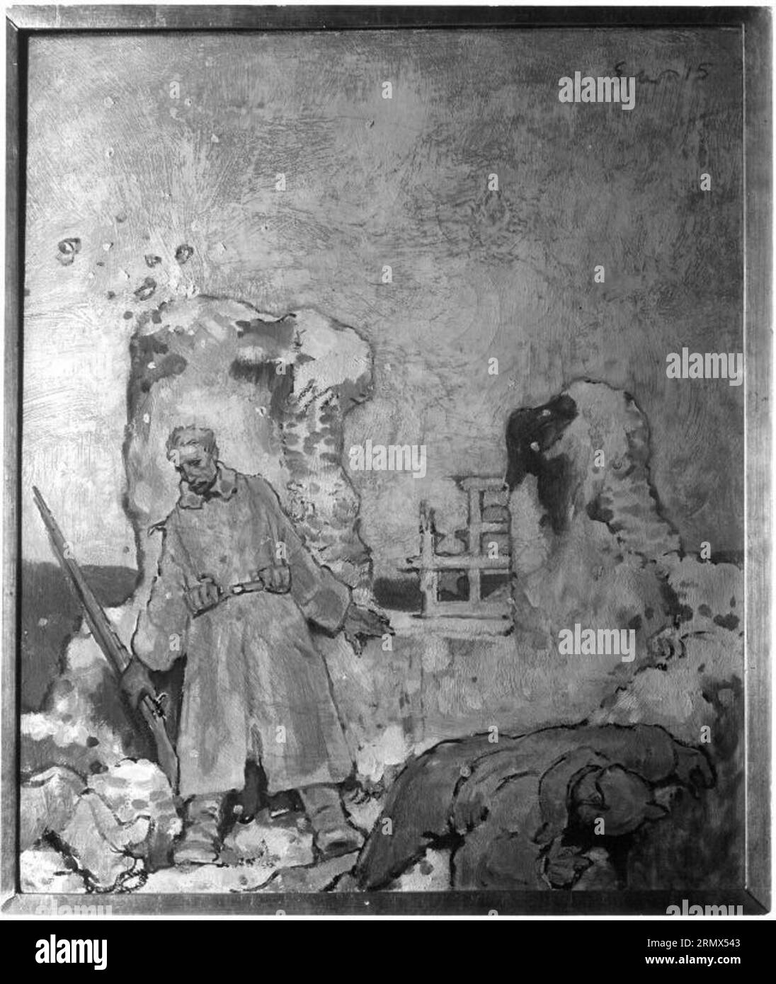 Granateinschlag 1915 von Fritz Erler Stockfoto