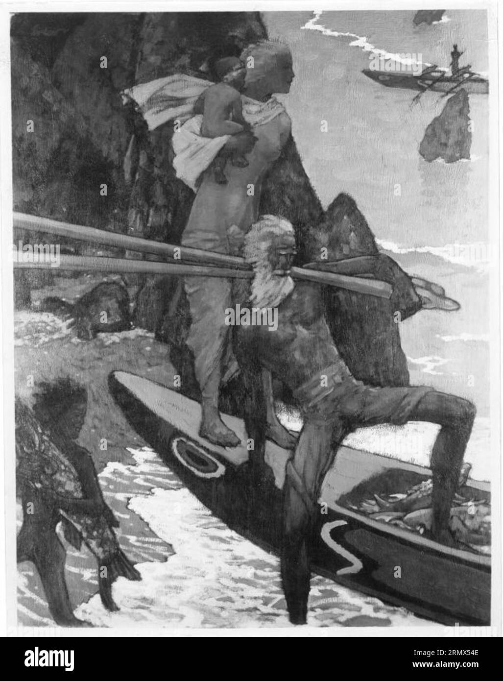 Fischer um 1920 von Fritz Erler Stockfoto