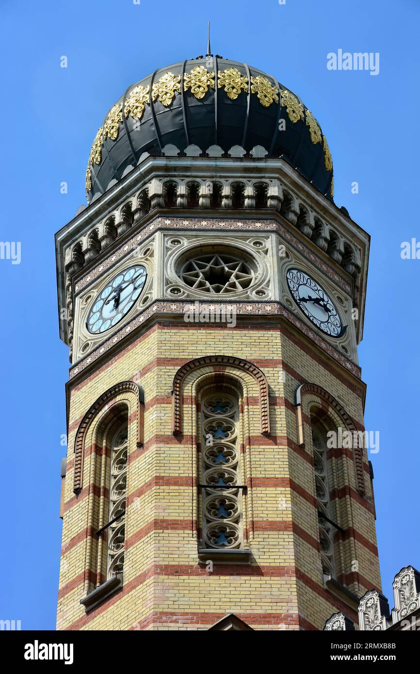 Die Synagoge der Dohány-Straße, auch als große Synagoge oder Tabakgasse-Synagoge bekannt. 7. Bezirk, Budapest, Ungarn, Europa, Dohány utcai zsinagóga Stockfoto