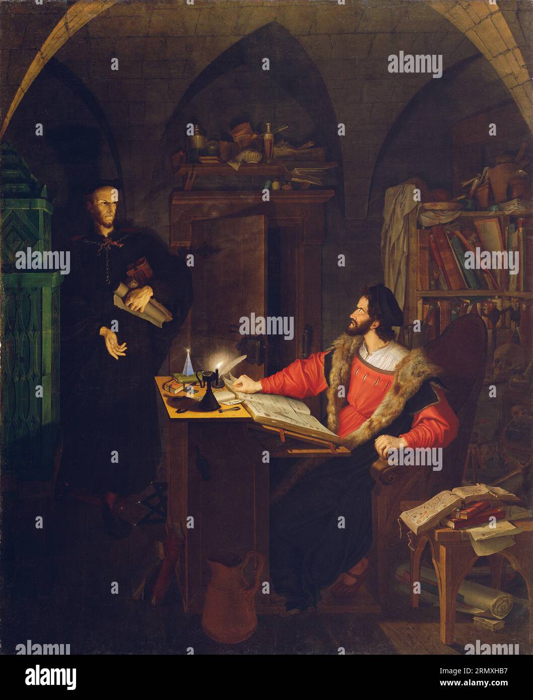 Faust und Mephisto in der Studierstube 1818 von Ludwig Ferdinand Schnorr von Carolsfeld Stockfoto