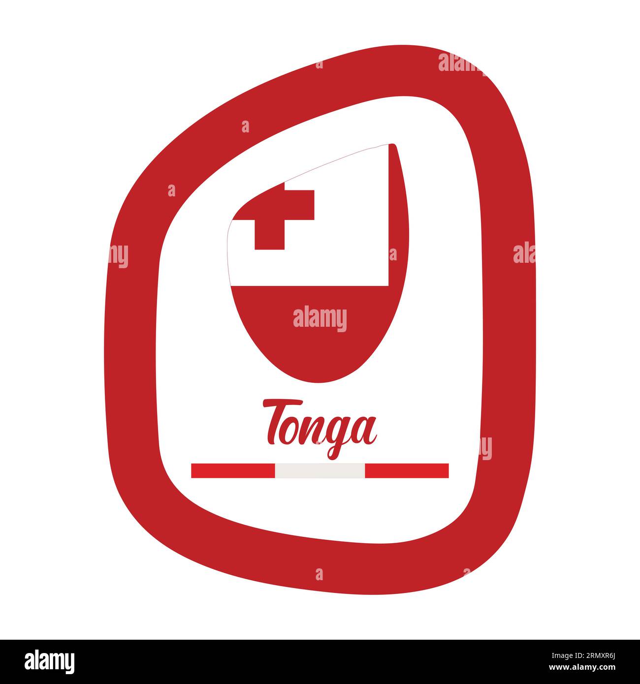 Tonga-Flagge mit Rahmen Vektor-Illustration abstraktes bearbeitbares Bild Stock Vektor
