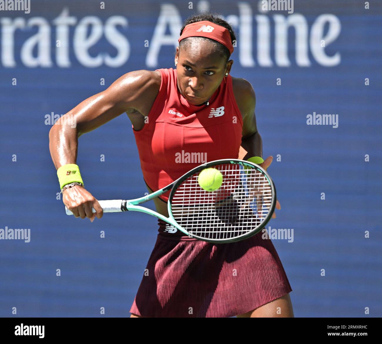 New York, Usa. 30. August 2023. US Open Flushing Meadows 30//08/2023 Tag 3 Coco Gauff (USA) gewinnt in der zweiten Runde das Spiel mit Roger Parker/Alamy Live News Stockfoto