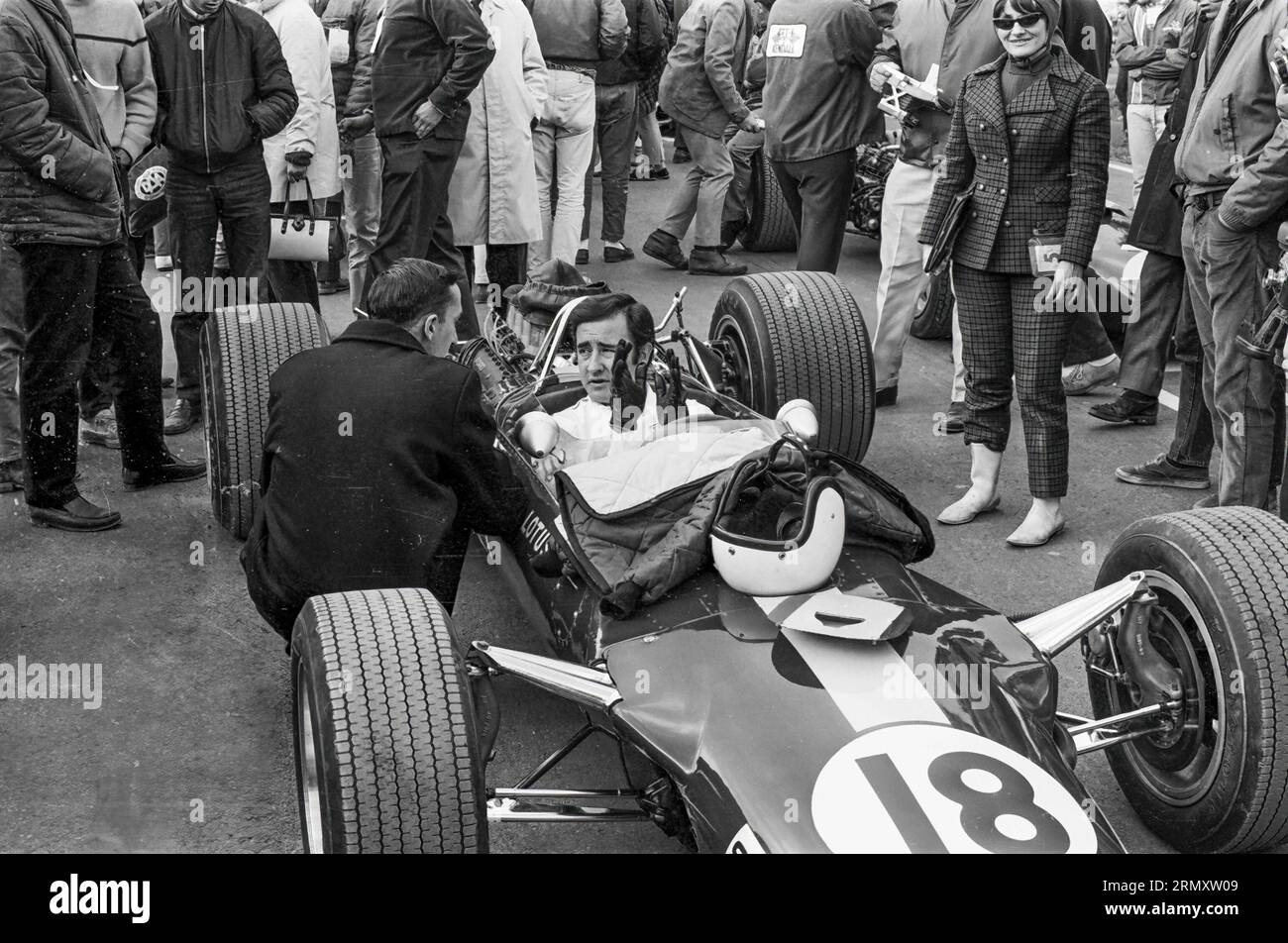 Molses Solana in einem Lotus Ford beim Watkins Glen F1 Grand Prix 1967 Stockfoto