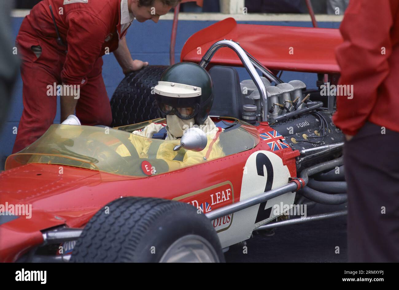 Jochen Rindt in einem Lotus 49B beim Formel-1-Grand-Prix 1969 in den Vereinigten Staaten auf dem Watkins Glen Race Course in Watkins Glen New York am 3. Und 5. Oktober 1969, startete auf dem 1. Platz, beendete den 1. Platz Stockfoto