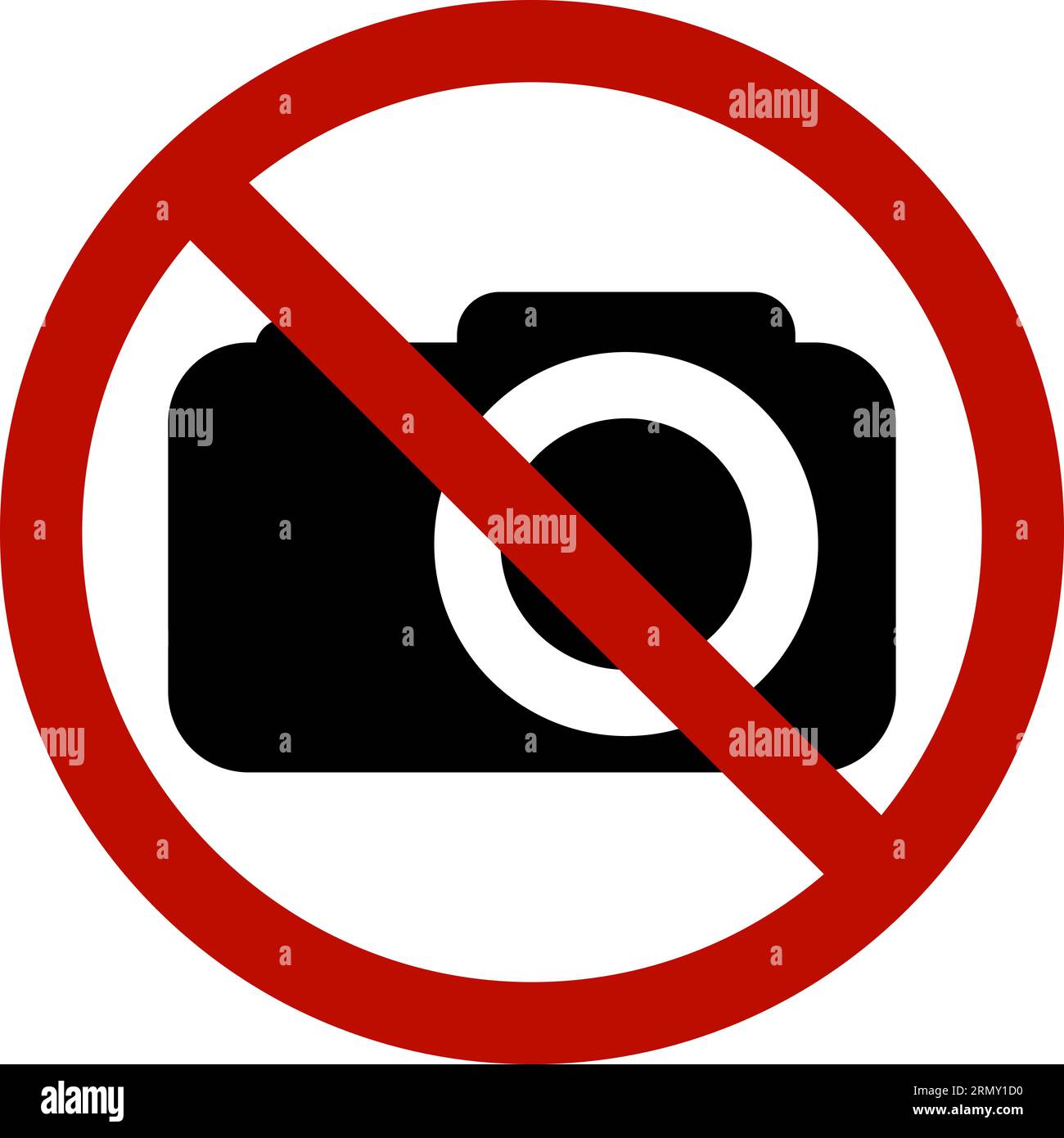 Verbot der Aufnahme von Schildern Foto-Video-Aufnahmen verboten keine Fotowarnung Kamera Stock Vektor