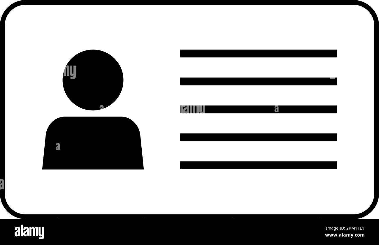 Symbol für ID-Karten-Vorlage für Identitätsdokument Stock Vektor