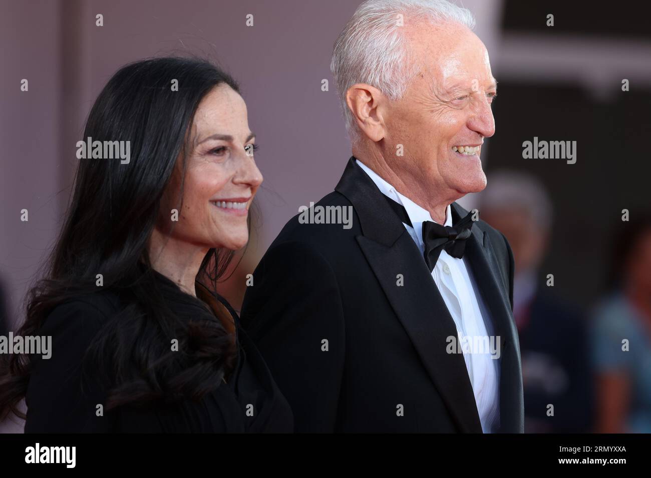 Francesca de Stefano und Santo Versace besuchen den ersten roten Teppich beim 80. Internationalen Filmfestival von Venedig am 30. August 2023 in Venedig, I Stockfoto