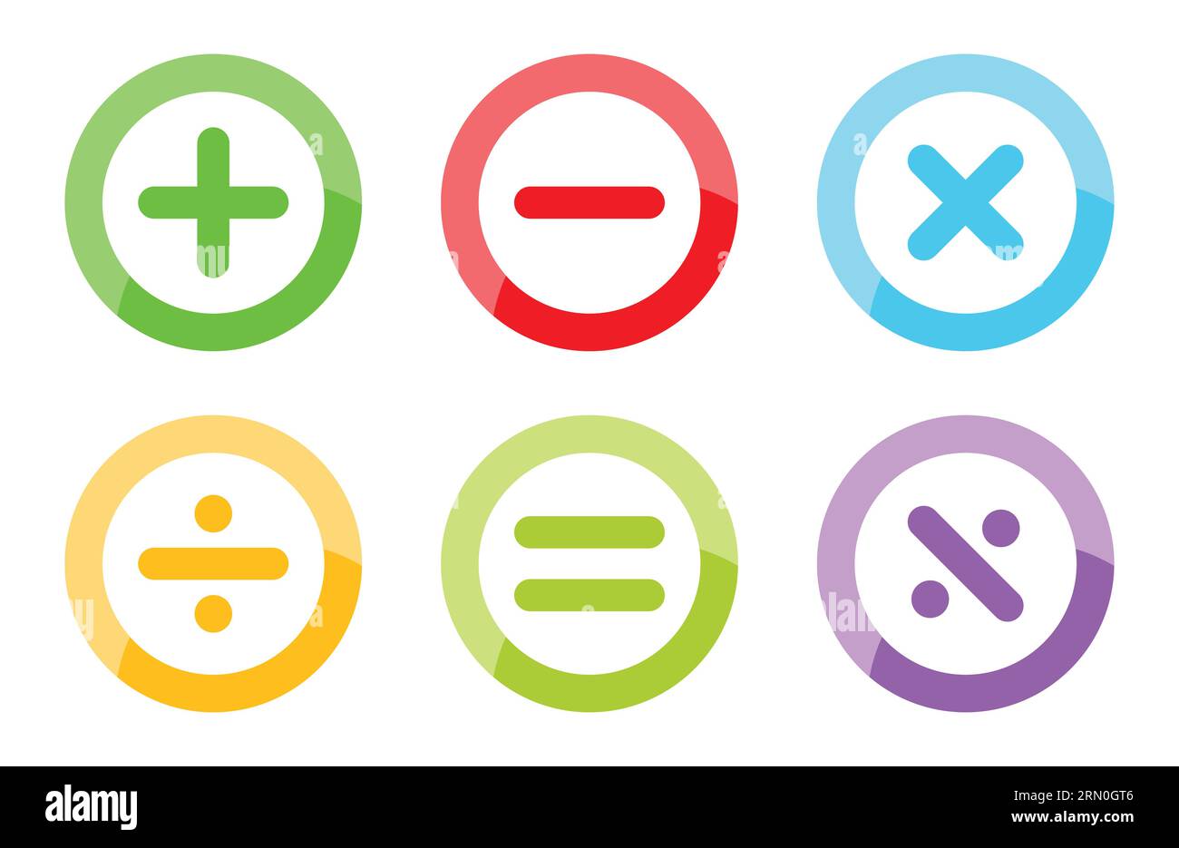 Symbol für mathematische Symbole. Rechner, mathematisches Symbol. Vektorpiktogramm. Symbol für mathematische Symbole in Hochglanz. Stock Vektor