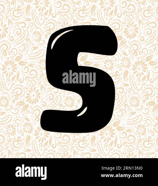 Bubbly Alphabet 5 , Schwarzer Alphabetvektor, Alphabetvektor, Alphabetsilhouettenvektor, Schriftvektor, Letzte Kunst, Alphabetvektor, Schriftvektor Stock Vektor