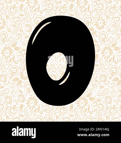 Bubbly Alphabet 0 , Schwarzer Alphabetvektor, Alphabetvektor, Alphabetsilhouettenvektor, Schriftvektor, Letzte Kunst, Alphabetvektor, Schriftvektor Stock Vektor